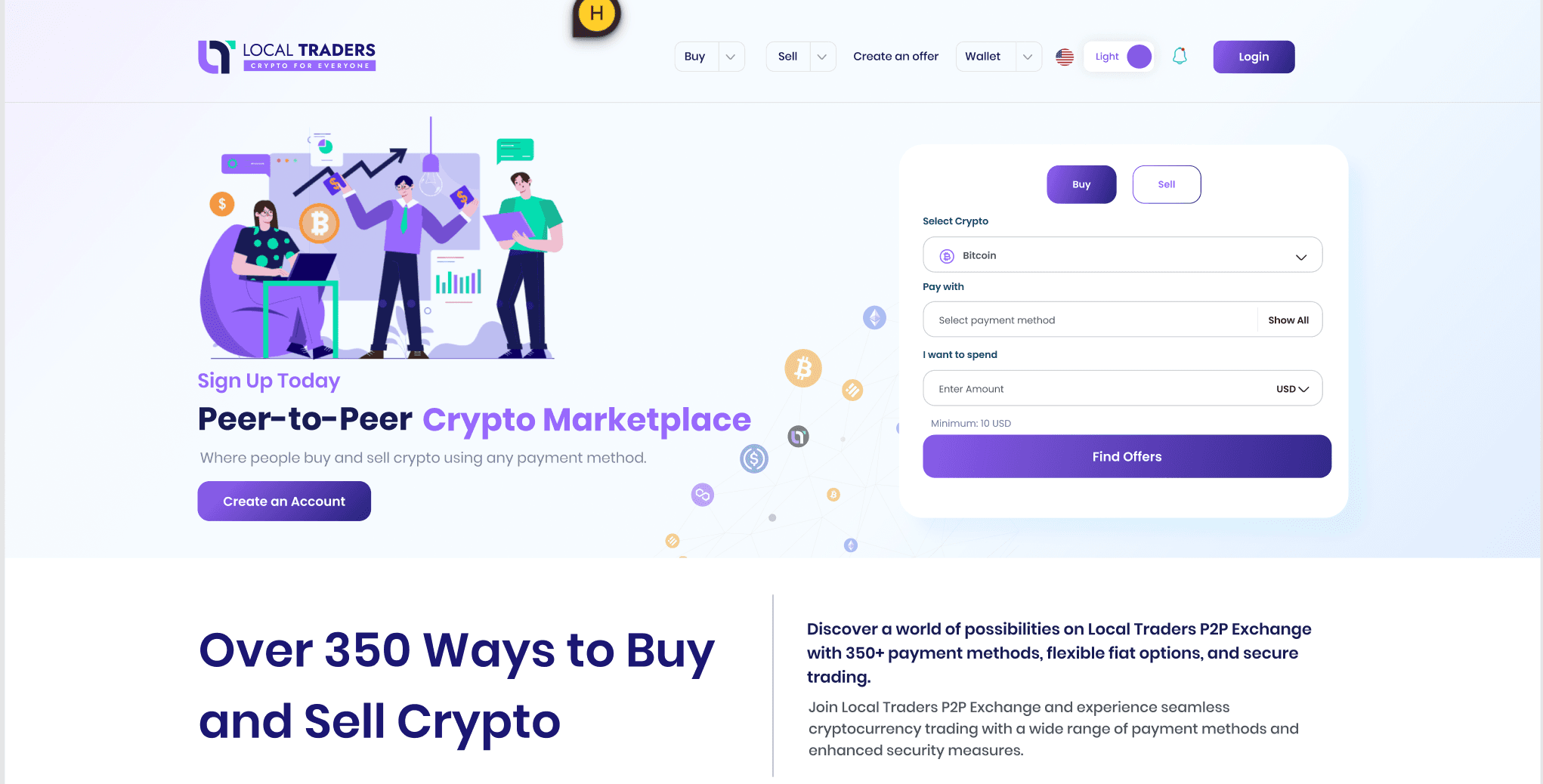 Local Traders – P2P Crypto Marketplace background