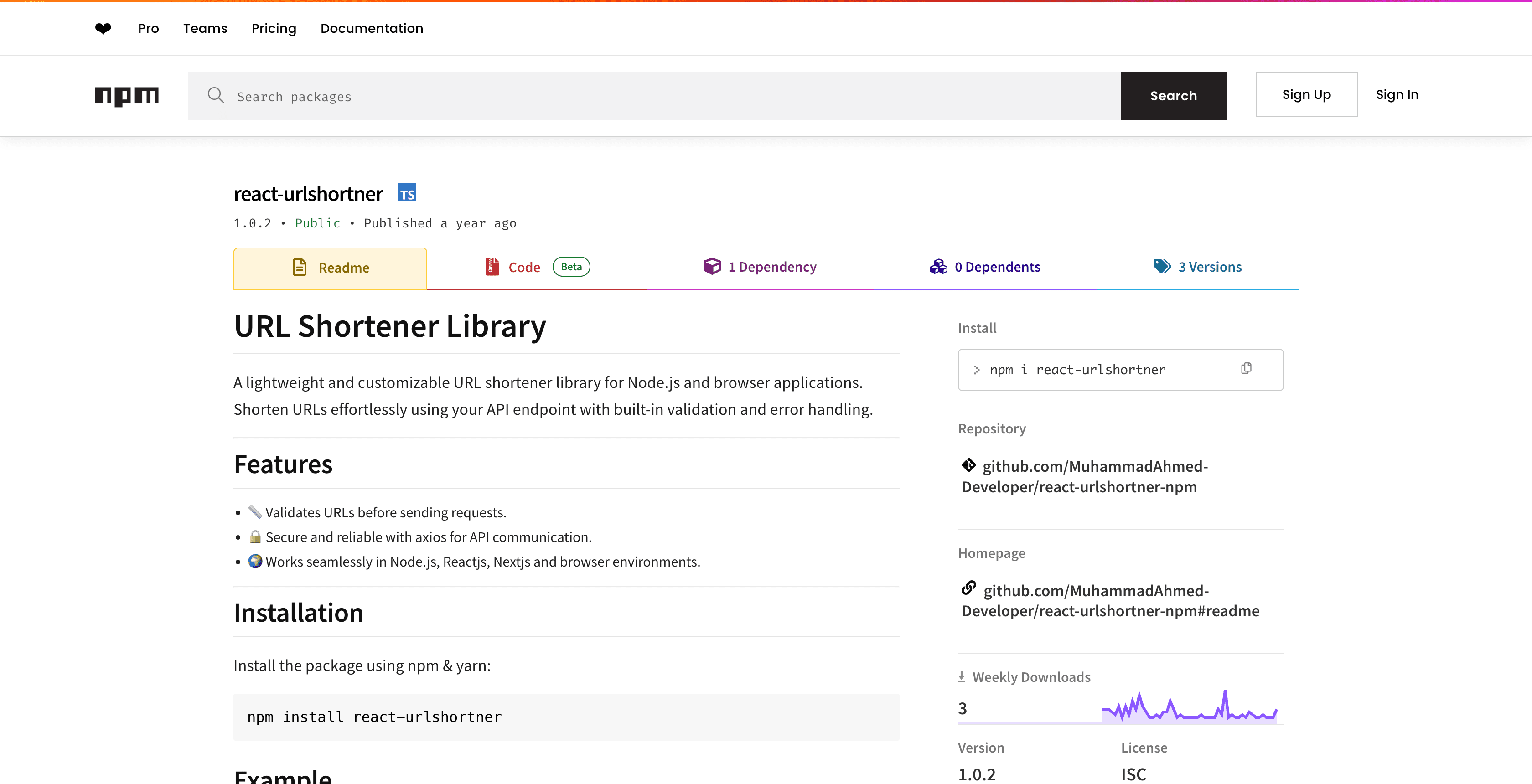 React URLShortner background